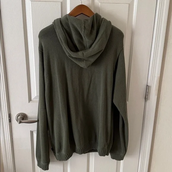 VTG Izod Men's Olive Zip-Up Hooded Sweater SZ XL - Picture 3 of 5